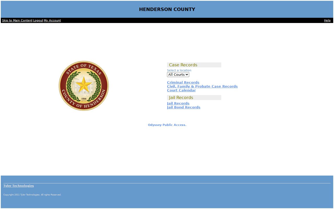 Henderson County criminal court docket Odyssey location choices